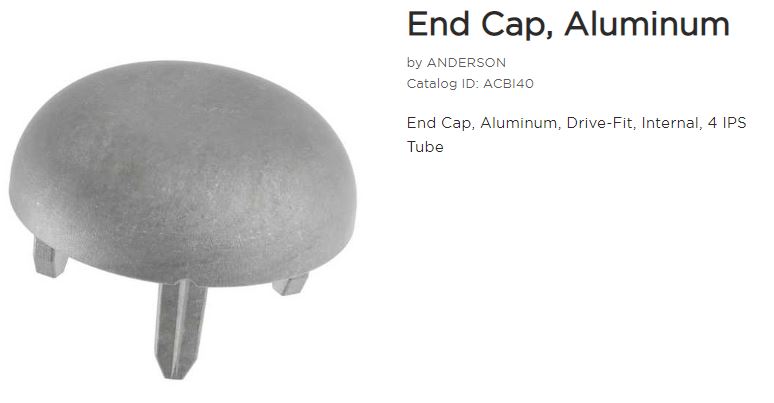 End Cap AL Internal Drive